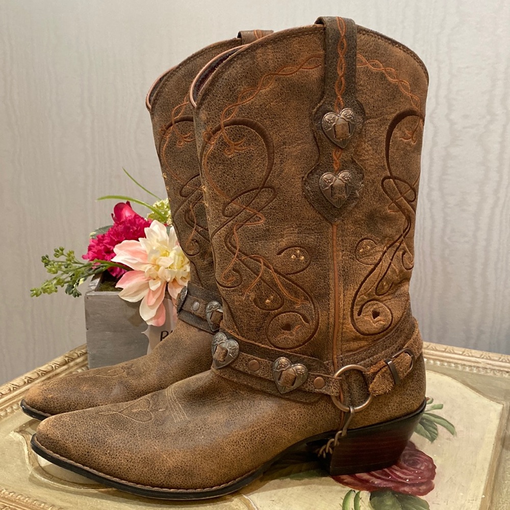 Durango Crush Heartbreaker Pointed Toe Women’s Cowboy Boots Sz 9 - Picture 2 of 16